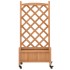 Jardinera con enrejado y ruedas madera maciza de abeto
