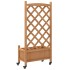 Jardinera con enrejado y ruedas madera maciza de abeto