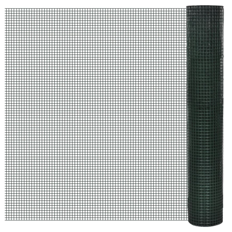 Alambrada gallinero galvanizada recubrimiento PVC verde 25x1