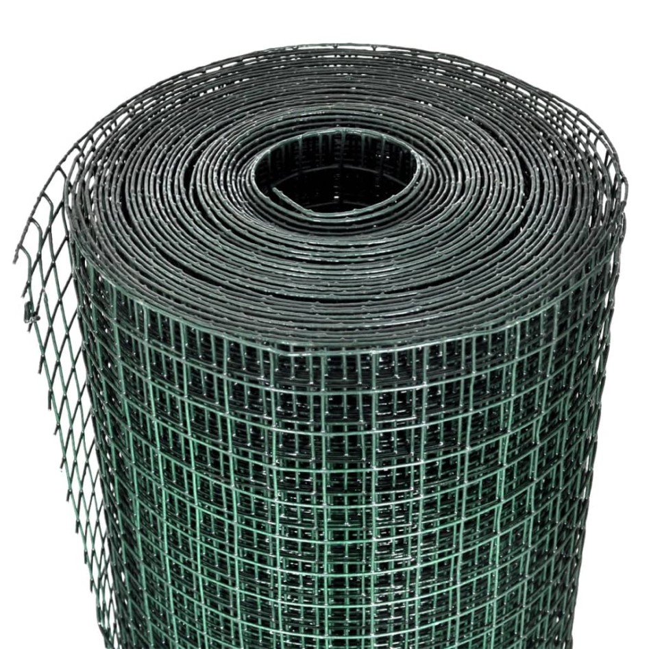 Alambrada gallinero galvanizada recubrimiento PVC verde 25x1