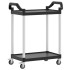 Carrito de 2 niveles aluminio negro 81x41x92
