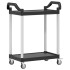 Carrito de 2 niveles aluminio negro 81x41x92