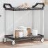 Carrito de 2 niveles aluminio negro 99x50x97