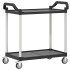 Carrito de 2 niveles aluminio negro 99x50x97