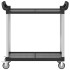 Carrito de 2 niveles aluminio negro 99x50x97