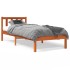 Cama sin colchón madera maciza de pino marrón cera 100x200