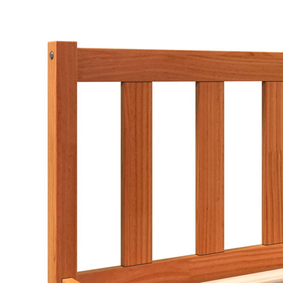 Cama sin colchón madera maciza de pino marrón cera 100x200