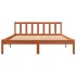 Cama sin colchón madera maciza de pino marrón cera 160x200