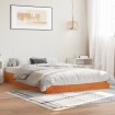 Estructura de cama sin colchón madera maciza marrón 120x190 cm