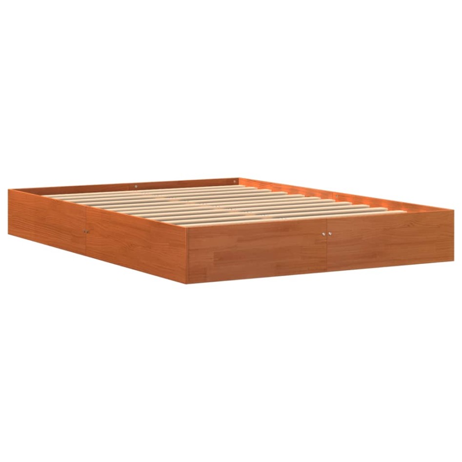 Estructura de cama sin colchón madera maciza marrón 120x190