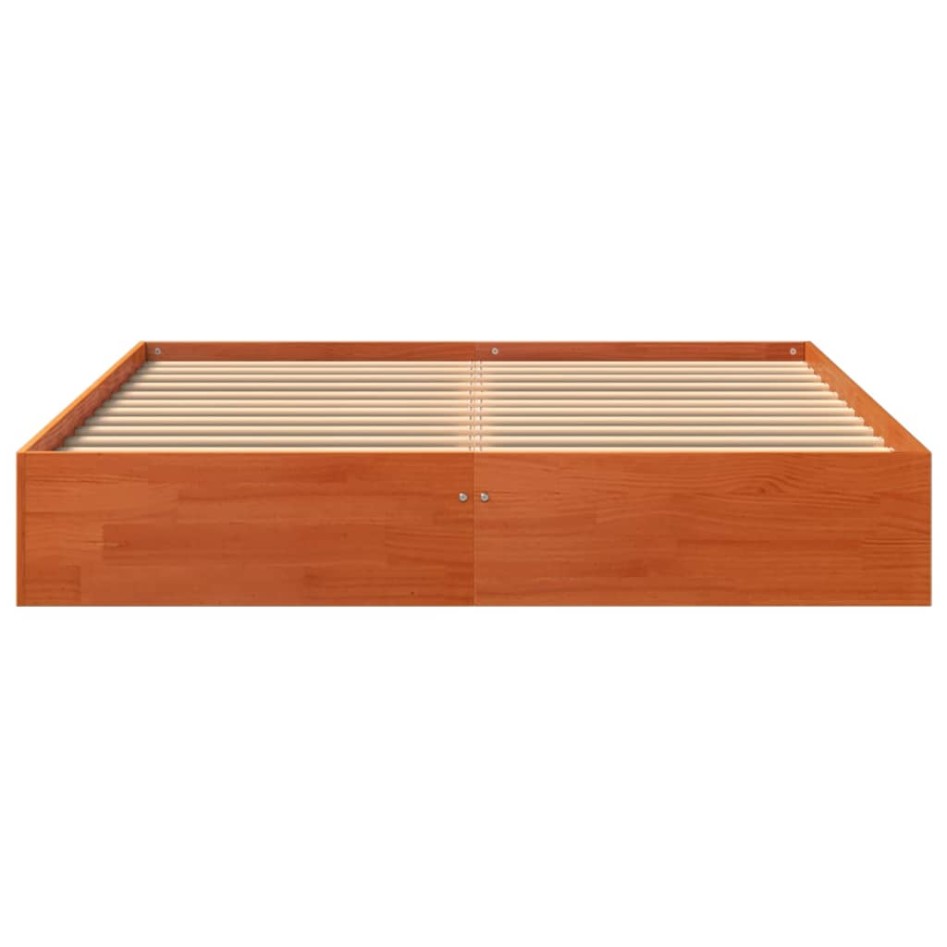 Estructura de cama sin colchón madera maciza marrón 120x190