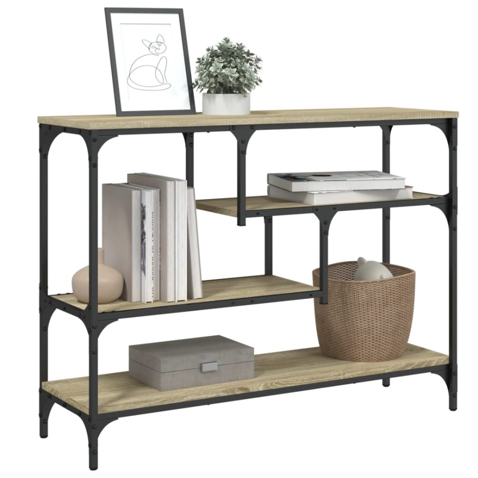 Mesa consola madera de ingeniería roble Sonoma 100x30x75