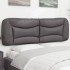 Cabecero de cama acolchado cuero sintético gris 160