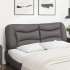 Cabecero de cama acolchado cuero sintético gris 160