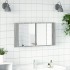 Armario espejo de baño luz LED acrílico gris Sonoma 90x12x45
