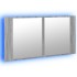 Armario espejo de baño luz LED acrílico gris Sonoma 90x12x45