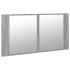 Armario espejo de baño luz LED acrílico gris Sonoma 90x12x45