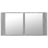 Armario espejo de baño luz LED acrílico gris Sonoma 90x12x45