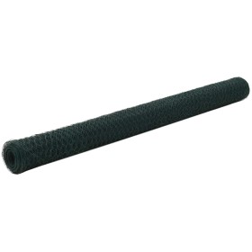 Alambrada de gallinero acero revestimiento PVC verde 25x1,5