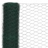Alambrada de gallinero acero revestimiento PVC verde 25x1,5