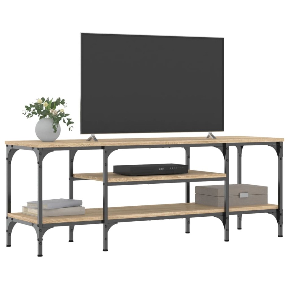 Mueble TV madera de ingeniería y hierro Sonoma 121x35x45