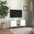 Mueble de TV con patas de madera maciza blanco 103,5x35x50