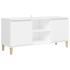 Mueble de TV con patas de madera maciza blanco 103,5x35x50