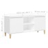 Mueble de TV con patas de madera maciza blanco 103,5x35x50