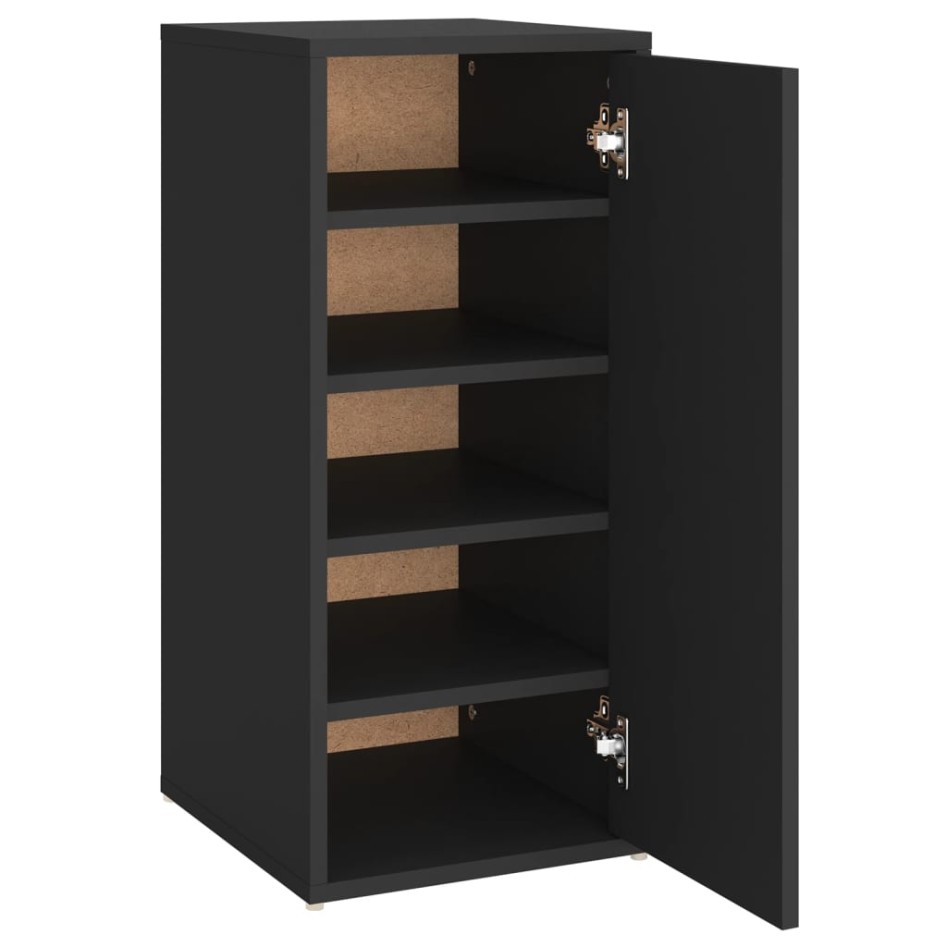 Mueble zapatero de madera contrachapada negro 32x35x70
