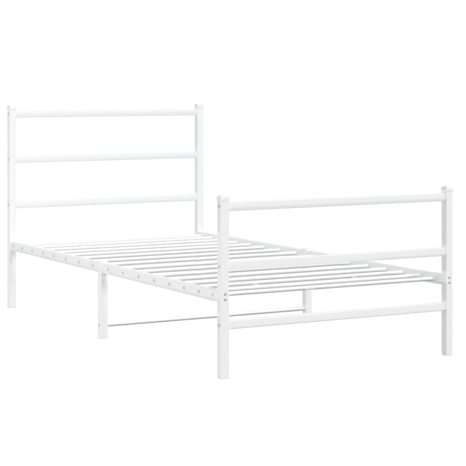Estructura cama sin colchón con estribo metal blanco 100x200