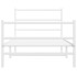 Estructura cama sin colchón con estribo metal blanco 100x200