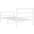 Estructura cama sin colchón con estribo metal blanco 100x200