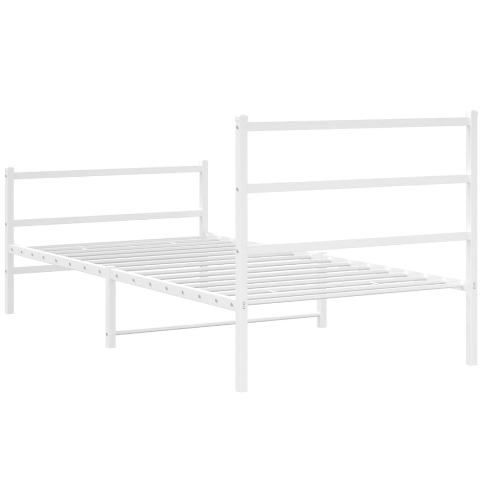 Estructura cama sin colchón con estribo metal blanco 100x200