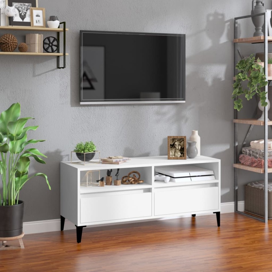 Mueble para TV madera contrachapada blanco 100x34,5x44,5