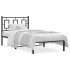 Estructura cama sin colchón con cabecero metal negro 90x200
