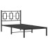 Estructura cama sin colchón con cabecero metal negro 90x200