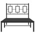 Estructura cama sin colchón con cabecero metal negro 90x200