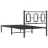 Estructura cama sin colchón con cabecero metal negro 90x200