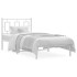 Estructura cama sin colchón con cabecero metal blanco 90x200