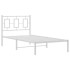 Estructura cama sin colchón con cabecero metal blanco 90x200