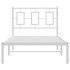 Estructura cama sin colchón con cabecero metal blanco 90x200