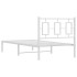 Estructura cama sin colchón con cabecero metal blanco 90x200