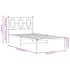 Estructura cama sin colchón con cabecero metal blanco 90x200
