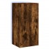 Mueble de TV de pared con luces LED roble ahumado 30,5x35x80
