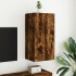 Mueble de TV de pared con luces LED roble ahumado 30,5x35x80