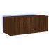 Mueble de TV de pared con luces LED marrón roble 80x35x31