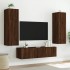 Mueble de TV de pared con luces LED marrón roble 80x35x31