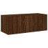 Mueble de TV de pared con luces LED marrón roble 80x35x31
