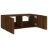 Mueble de TV de pared con luces LED marrón roble 80x35x31