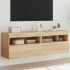 Muebles de TV de pared luces LED 2 uds roble Sonoma 60x30x40
